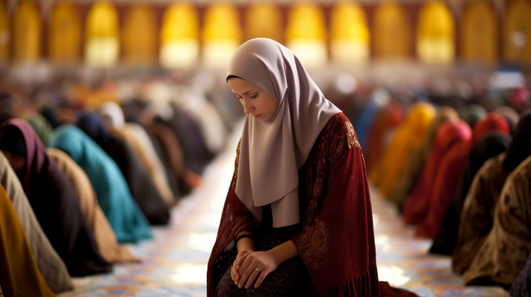 a muslim woman with a group of muslim women they looks so powerful and blessed